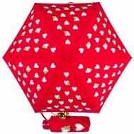 Мини-зонт , механика, 4 сложения, купол 90 см., 6 спиц, чехол в комплекте, для женщин, красный Moschino