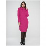 Платье-свитер , повседневное, полуприлегающее, макси, размер 42, фуксия, розовый BE YOU