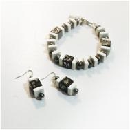 Комплект бижутерии : браслет, серьги, серебрение, размер браслета 21 см., белый Tularmodel