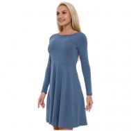 Платье , хлопок, повседневное, полуприлегающее, мини, размер 46 (M), синий, голубой Lunarable