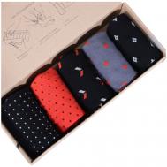 Мужские носки , 5 пар, классические, подарочная упаковка, размер 27, мультиколор Нева-Сокс