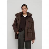 Куртка  , демисезон/зима, средней длины, силуэт прямой, ветрозащитная, водонепроницаемая, размер XS, коричневый NICEONE