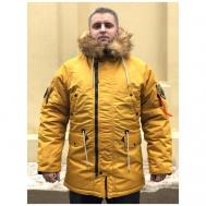 куртка  зимняя, капюшон, манжеты, размер M (48), желтый NORD DENALI