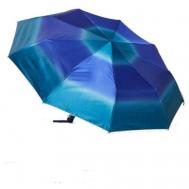 Зонт автомат, 3 сложения, купол 104 см., 9 спиц, для женщин, синий, голубой Karakatitsa
