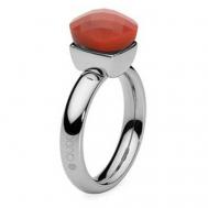 Кольцо , бижутерный сплав, кристаллы Swarovski, размер 16.5, красный, серебряный Qudo