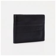 Бумажник , гладкая фактура, без застежки, отделение для карт, черный Кошельки-QB