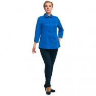 Рубашка  , повседневный стиль, полуприлегающий силуэт, укороченный рукав, однотонная, размер 50, голубой OLSI