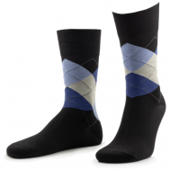 Мужские носки , 1 пара, классические, усиленная пятка, размер 27, черный, синий Sergio di Calze