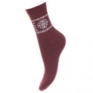 Женские носки  средние, фантазийные, на Новый год, размер 23-25, серый Ростекс