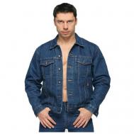 Джинсовая куртка , демисезон/лето, силуэт свободный, карманы, размер 5XL, синий Montana