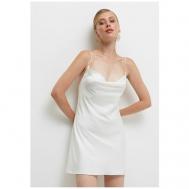 Платье-комбинация , в классическом стиле, полуприлегающее, мини, открытая спина, размер S, белый The Select