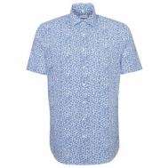 Рубашка , размер 43, белый, синий Seidensticker