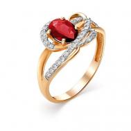 Кольцо АЙМИЛА, красное золото, 585 проба, гранат, фианит, размер 18, золотой, красный Аймила