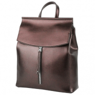 Рюкзак , натуральная кожа, внутренний карман, регулируемый ремень, коричневый Mega Outlet
