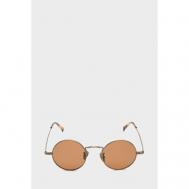 Солнцезащитные очки , круглые, оправа: металл, коричневый TATTVA