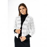 Пуловер , укороченный рукав, полуприлегающий силуэт, укороченный, размер 48, белый Anri
