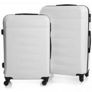 Комплект чемоданов , ABS-пластик, жесткое дно, водонепроницаемый, 94 л, размер L, белый Feybaul