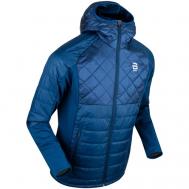 Куртка  Graphene, карманы, подкладка, несъемный капюшон, ветрозащитная, водонепроницаемая, утепленная, стеганая, съемный капюшон, размер S, синий Bjorn Daehlie