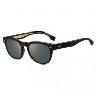 Солнцезащитные очки BOSS, прямоугольные, оправа: пластик, для мужчин, черный Hugo Boss