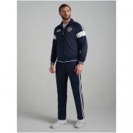 Костюм , олимпийка и брюки, силуэт прямой, карманы, подкладка, размер 46, синий Addic