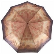 Зонт , полуавтомат, 3 сложения, купол 97 см., 9 спиц, система «антиветер», для женщин, коричневый frei Regen