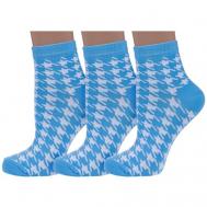 Женские носки  укороченные, размер 23-25, голубой Алсу