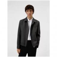 куртка  демисезонная, подкладка, карманы, размер 54/2XL, черный, серый HUGO