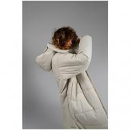 куртка   зимняя, средней длины, оверсайз, мембранная, капюшон, быстросохнущая, размер S, серый ZNWR