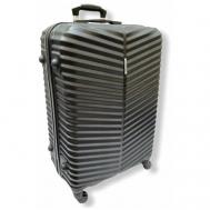 Умный чемодан  25357, ABS-пластик, жесткое дно, 116 л, размер L+, черный БАОЛИС