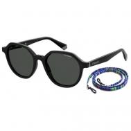 Солнцезащитные очки , овальные, оправа: пластик, с защитой от УФ, поляризационные, черный Polaroid