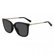 Солнцезащитные очки , квадратные, с защитой от УФ, для женщин, черный Love Moschino