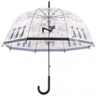 Зонт , полуавтомат, купол 80 см., для женщин, бесцветный Мультидом
