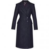 Пальто   демисезонное, шерсть, силуэт прилегающий, средней длины, размер XS, черный, серый RO.KO.KO