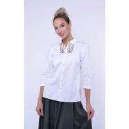 Блуза  , повседневный стиль, укороченный рукав, размер 50, белый Тамбовчанка