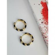 Серьги конго , фианит, размер/диаметр 2 мм., черный Natalia Yarskaya