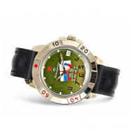 Наручные часы   Командирские 439435, зеленый, черный Vostok