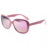 Солнцезащитные очки , бабочка, зеркальные, устойчивые к появлению царапин, поляризационные, с защитой от УФ, для женщин, розовый StyleMark