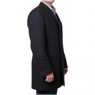 Пальто  демисезонное, шерсть, силуэт прилегающий, размер 54/170, серый Truvor