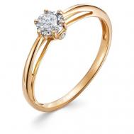 Кольцо помолвочное , комбинированное золото, 585 проба, родирование, бриллиант, размер 16, бесцветный Vesna jewelry