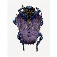 Брошь , кристаллы Swarovski, Swarovski Zirconia, мультиколор, фиолетовый Королевство Птички&Бабочки