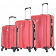 Комплект чемоданов , 3 шт., 112 л, размер S/M/L, красный L'Case