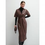 Платье с запахом , повседневное, прилегающее, миди, размер M, коричневый Vittoria Vicci