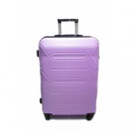 Чемодан , ABS-пластик, размер M+, фиолетовый Longstar