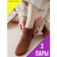 Женские носки  средние, утепленные, вязаные, на Новый год, износостойкие, размер 36/41, бордовый TOMA TOMA