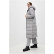 Куртка  , демисезон/зима, удлиненная, силуэт прямой, подкладка, манжеты, карманы, капюшон, размер 44, серый Baon