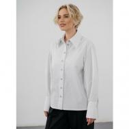 Рубашка  , классический стиль, оверсайз, длинный рукав, без карманов, размер XL, белый Модный дом Виктории Тишиной