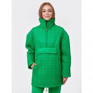 куртка   демисезонная, силуэт прямой, без капюшона, размер 42, зеленый Patrizia Pepe