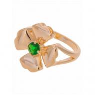 Кольцо помолвочное , фианит, размер 17, зеленый Lotus Jewelry