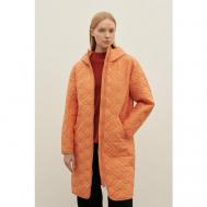 куртка   демисезонная, средней длины, силуэт свободный, ветрозащитная, водонепроницаемая, стеганая, капюшон, размер M, оранжевый Finn Flare