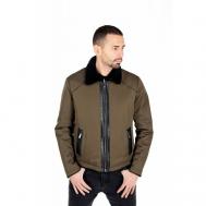 куртка-рубашка , демисезон/зима, силуэт полуприлегающий, без капюшона, карманы, двусторонняя, размер 52, зеленый VALENTINI